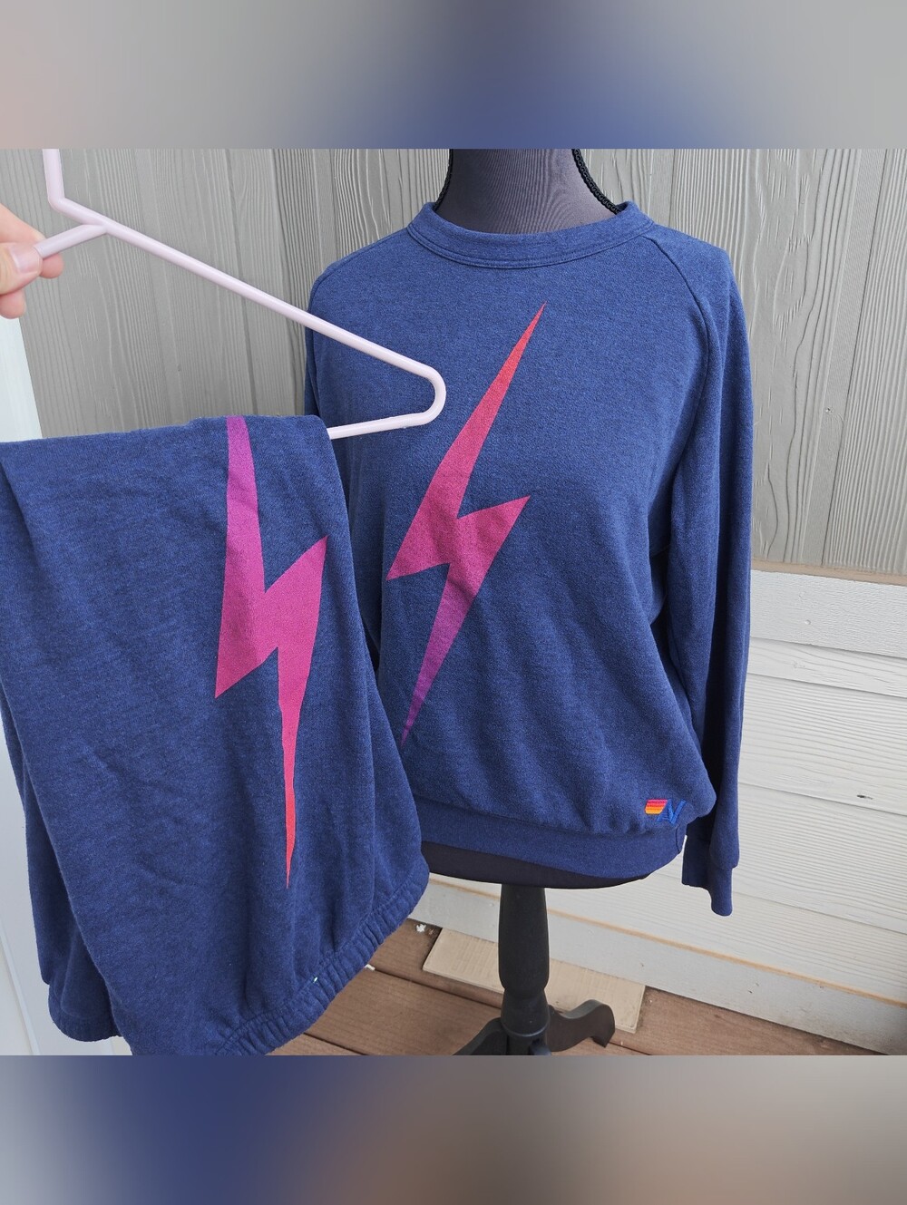 Aviator Nation Sweat Set Size S 5 Stripe Crew Size S Sweatpants Unisex